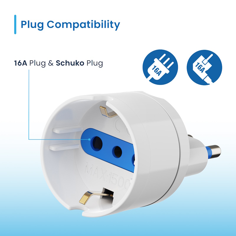 EW1199 | Adattatore elettrico da 1 posizione con spina italiana 16A | Ewent | distributori informatica